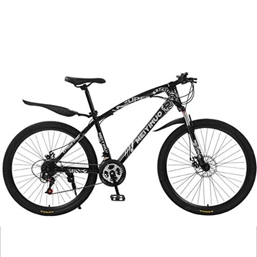 Mountain Bike : WGYDREAM Mountain Bike, Mountain Bicycles with Dual Disc Brake Front Suspension 21 / 24 / 27 speeds 26" Womens MensRavine Bike, Carbon Steel Frame (Color : Black, Size : 27 Speed)