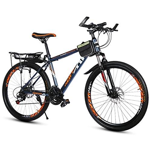 Mountain Bike : WGYDREAM Mountain Bike Youth Adult Mens Womens Bicycle MTB Mountain Bike Bicycle 26" 21 / 24 / 27 Speed Disc Brake Bike Mountain Bike for Women Men Adults (Color : Orange, Size : 20inch)