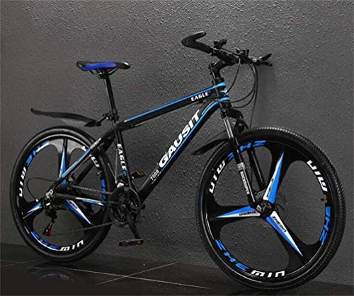 Mountain Bike : WJSW 26 Inch Mountain Bicycle Bike, City Road Bicycle Riding Damping Mens MTB Sports Leisure (Color : Dark blue, Size : 24 speed)