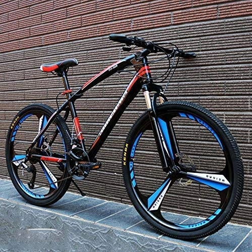 Mountain Bike : WJSW Adults Mountain Bike, Hardtail High-Carbon Steel Frame MBT Bike, Mountain Bicycle with Front Suspension Adjustable Seat, Double Disc Brake