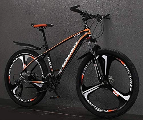 Mountain Bike : WJSW Commuter City Hardtail Bike Mountain Bicycle, 26 Inch Off-road Damping City Road Bicycle (Color : Black orange, Size : 27 speed)