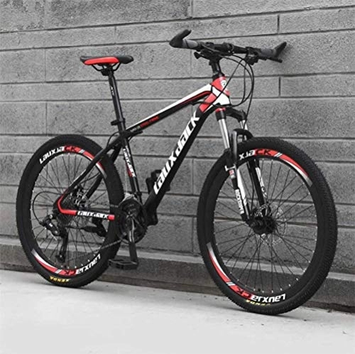 Mountain Bike : WJSW Mountain Bike, 26 Inch Dual Suspension Sports Leisure City Road Bicycle (Color : Black red, Size : 21 speed)