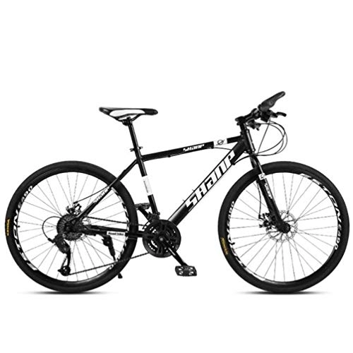 Mountain Bike : WJSW Mountain Bike For Adults City Road 26 Inch Bicycle - Dual Disc Brakes Commuter City Hardtail Bike (Color : Black, Size : 27 speed)