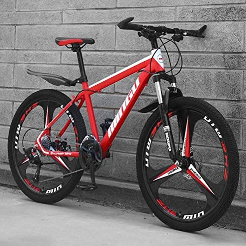 Mountain Bike : WJSW Unisex Off-road Variable Speed Mountain Bikes - Sports Leisure MTB City Road Bicycle (Color : Red, Size : 30 Speed)