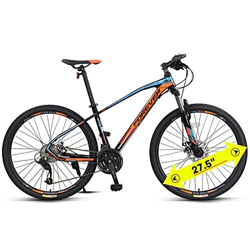 Mountain Bike : WSJYP 27.5 Inch Mountain Bike for Adult, 26 inch Double Disc Brake Frame Bicycle Hardtail with Adjustable Seat, 27 / 30 Speed Men's Mountain Bikes, 30 speed-27.5 Inch