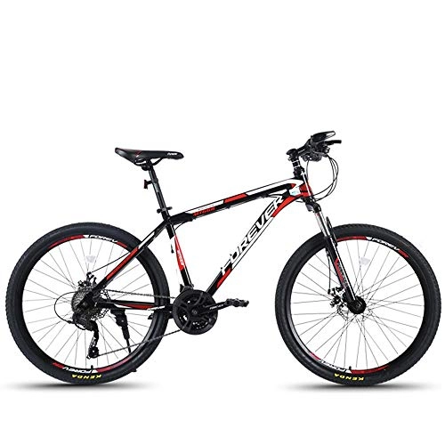 Mountain Bike : XIXIA X Mountain Bike Aluminum Alloy One Wheel Double Disc Brake Shock Absorption Speed Male and Female Students Bicycle 26 Inch 27 Speed