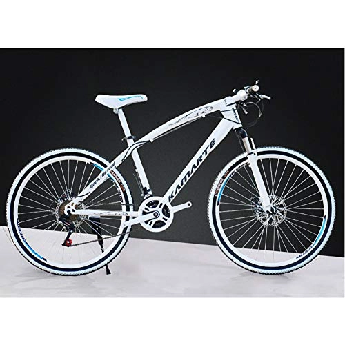 Mountain Bike : XNEQ 26-Inch Adult Mountain Bike, 21 / 24 / 27 Speed, Cycling Variable Speed Bicycle, Student Gift Bicycle, Unisex, White, 21