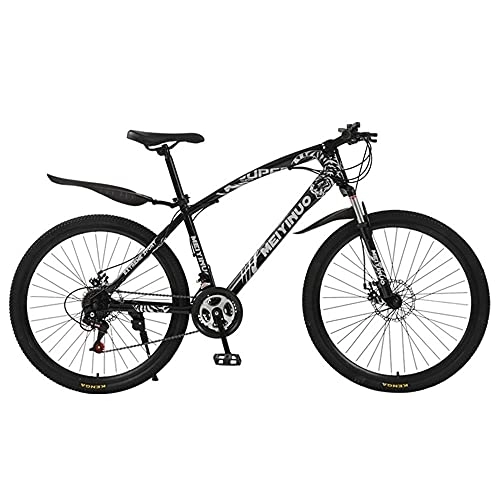 Mountain Bike : XUDAN Mountain Bike, 26-Inch Mountain Bike, 21 / 24 / 27-Speed Dual-Disc Brakes, Thick Anti-Skid Tires, Full Shock Absorbers, Sensitive Variable Speed, Adult Hiking And Cross-Country Commuting