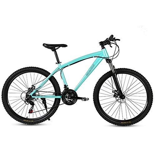 Mountain Bike : YANGDONG 21-speed Gear Adult Mountain Bike, Mountain Bike High Carbon Steel Full Suspension, High-speed Bike Double Disc Brake Outdoor Mountain Bike (Color : D, Size : 24 inches)