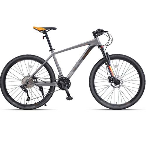 Mountain Bike : YHRJ Adult Bicycle Off-road Mountain Biking, Road Bike Outdoor Travel, Shock-absorbing Lightweight Aluminum Alloy MTB, 26inch / 33 Spd, Oil Disc Brake (Color : Gray orange-33 spd, Size : 26inch)