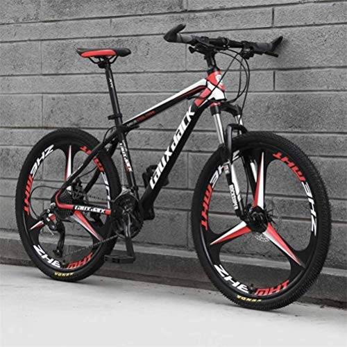 Mountain Bike : YOUSR 26 Inch Mens Mountain Bike, Sports Leisure Mens MTB Riding Damping Mountain Bicycle Black Red 21 speed