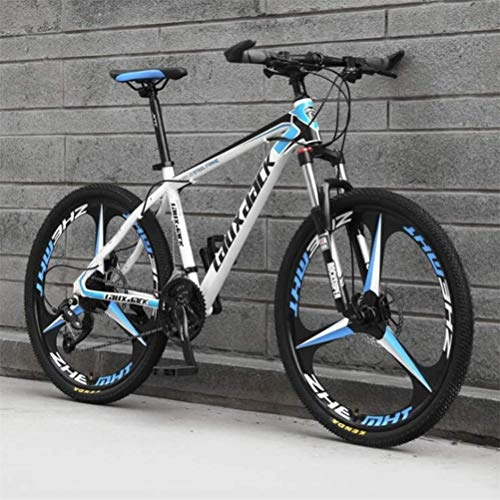 Mountain Bike : YOUSR 26 Inch Mens Mountain Bike, Sports Leisure Mens MTB Riding Damping Mountain Bicycle White Blue 30 speed