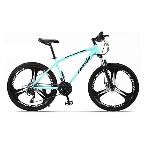 Mountain Bike : Youth / Adult Mountain Bike 24 / 26inch, City Commuter Bicycle for Men and Women, 21-30 Speed, Suspension Fork and Disc Brake, Hard Tail Road Bike (Blue 24inch / 27Speed)