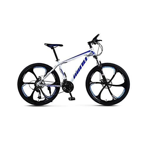 Mountain Bike : ZHANGXIAOYU MTB style bicycle transmission bicycle disc damper men (Color : Blue, Size : L)