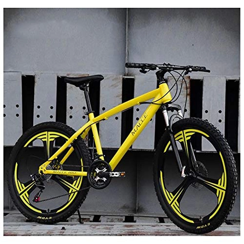 Mountain Bike : ZMJY Mountain Bike, 26 Inch Outdoor Travel Bicycle 21 Speed Variable Front And Rear Mechanical Disc Brake, Yellow