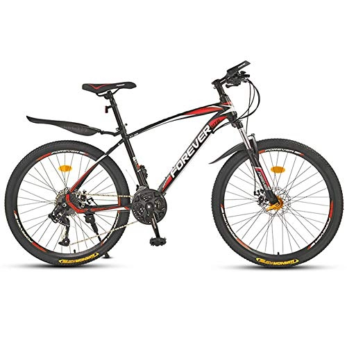 Mountain Bike : ZTIANR 24" 26" Mountain Bike 21 / 24 / 27 / 30 Speed Cross Country Bicycle Student Bmx Road Racing Speed Bike, Red, 26 inch 24 speed