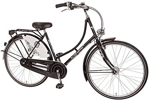 Road Bike : 28Inch Women's Holland city bike by Bach Tenkirch Girls 'Bicycle 3Gear, Colour: Black And White, Frame Size: 50cm