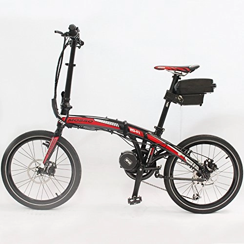 Road Bike : 48V 750W 8Fun Bafang Mid-Drive Motor MOSSO 20-F1 Mini Foldable +12AH Li-ion Ebike Battery White and Blue / Black and Red Colour