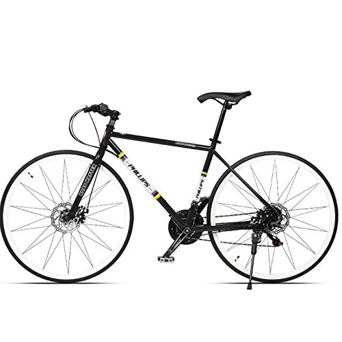 Road Bike : Adult Road Bike, 21 Speed Road Bicycle with Dual Disc Brake, Aluminum Frame 700C City Bike Bicycle, Black