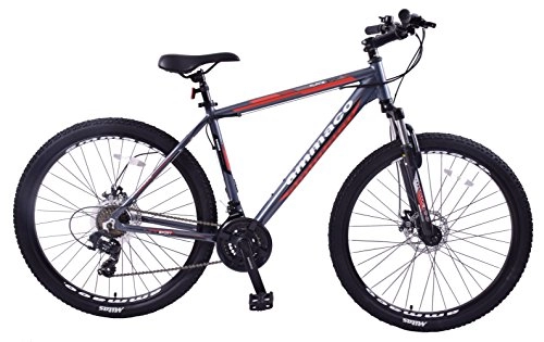 Road Bike : Ammaco Alpine Sport 27.5" Wheel MTB Mens Front Suspension 21 Speed Alloy Disc Brakes 19" Frame Grey / Red