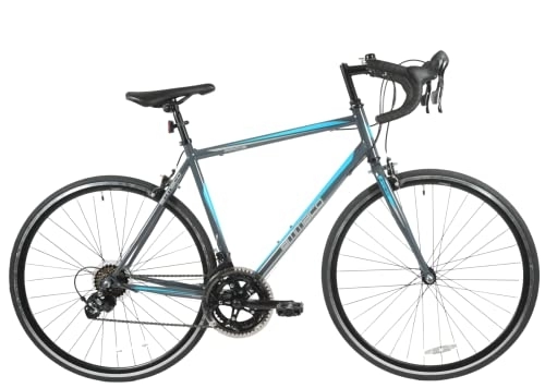 Road Bike : Ammaco Pace Road Racing Sports Bike Drop Bar 700c Wheel 53cm Frame Grey Blue