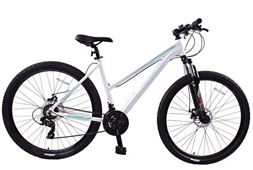 Road Bike : Ammaco. Team 4.0 29" 29er Womens Ladies Mountain Bike Front Suspension 16" Frame Step Through Alloy White / Green