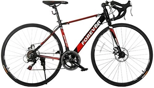 Road Bike : Bicycle 14 Speed Road Bike, 27 Inch Adult Disc Brakes Lightweight Aluminium Road Bike, Adjustable Seat & Handlebar, 700 * 25C Wheels (Color : Red)