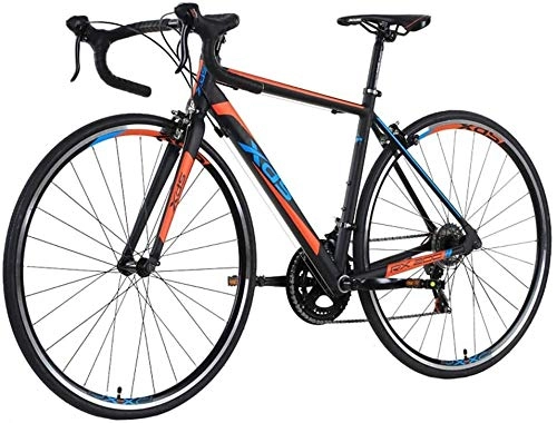 Road Bike : Bicycle 14 Speed Road Bike, Adult Men Aluminum Frame City Utility Bike, Disc Brakes Racing Bicycle, Perfect for Road Or Dirt Trail Touring (Color : Orange)