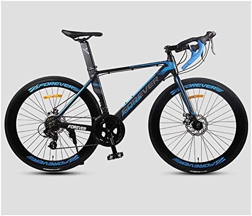 Road Bike : Bicycle 26 Inch Road Bike, Adult 14 Speed Dual Disc Brake Racing Bicycle, Lightweight Aluminium Road Bike, Perfect for Road Or Dirt Trail Touring, Orange (Color : Blue)