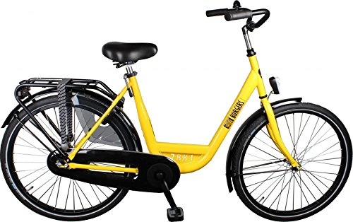 Road Bike : Burgers stadsfiets 26 Inch 48 cm Woman 3SP Coaster Brake Yellow