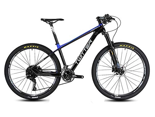 Road Bike : DUABOBAO Mountain Bike, Road Bike, Suitable For Young Adults, M8000-22 Speed (33 Speed), 11.3KG, Carbon Fiber Material / Race Level, Blue / Red, Blue, 17.5CM