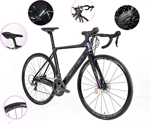 Road Bike : DUABOBAO Road bike 700C mountain bike, suitable for adults, ultra-light 8.5KG high-mode carbon fiber, all internal wiring, 20-speed, A, 55CM
