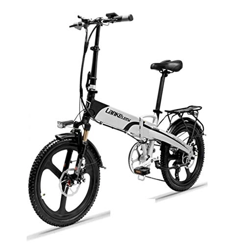 Road Bike : Electric Bikes Electric Bicycle Lithium Battery Adult Male And Female Small Folding Electric Car Battery Car, Electric Life 50-60km (Color : White, Size : 160 * 45 * 110cm)