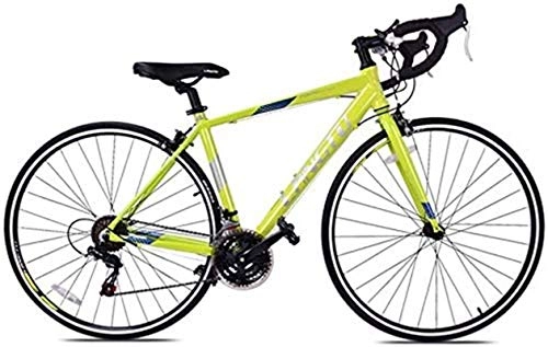 Road Bike : Eortzzpc Road bike, road bike 21 people crash, iron triangle combination, durable, 700C wheel racing bike, road bike lightweight aluminum Men Women (Color : Yellow)