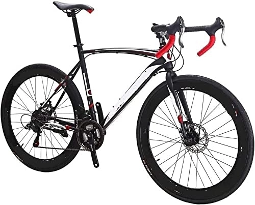 Road Bike : ERGUI Road Bike Off-road Disc Brakes Road Racing 21-speed Mountain Bike Male And Female Student Sports Cars