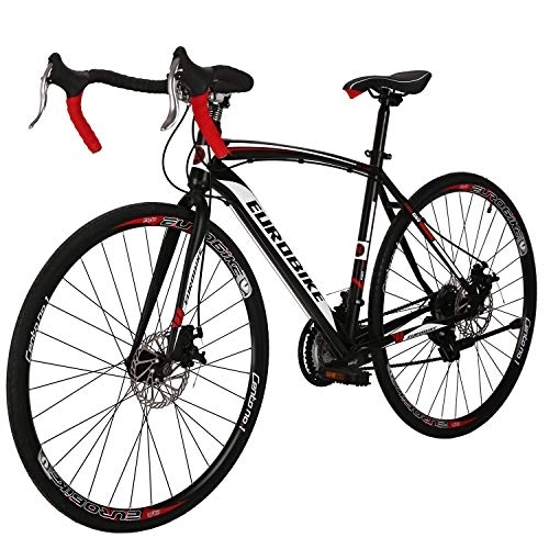 Road Bike : Eurobike OBK XC550 Road Bike 700C Wheels 49cm Frame Bicycle for adult women 21 Speeds Dual Disc Brakes Bikes