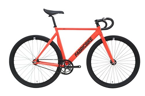 Road Bike : FabricBike Air+ - Fixed Gear Bike, Single Speed, Fixie, Aluminum Frame, 9Kg (Air Red, M-52)