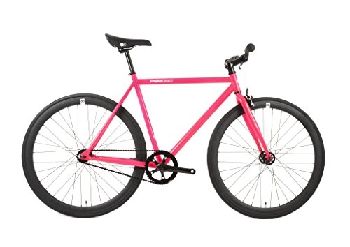 Road Bike : FabricBike-Fixie Bike, Fixed Gear Bike, Single Speed, Hi-Ten Steel Black Frame, 10Kg (Fuchsia & Black, L-58)