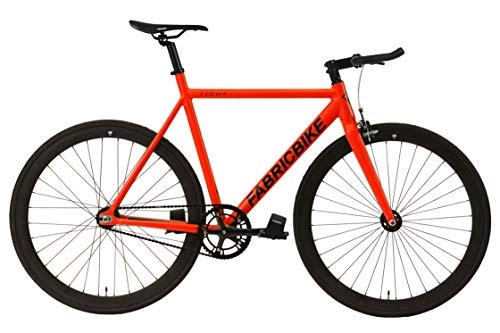 Road Bike : FabricBike Light - Fixed Gear Bike, Single Speed Bicycle, Aluminium Frame and Fork, Wheels 28", 4 Colours, 3 Sizes, 9.45 kg approx (Light Matte Red, M-54cm)