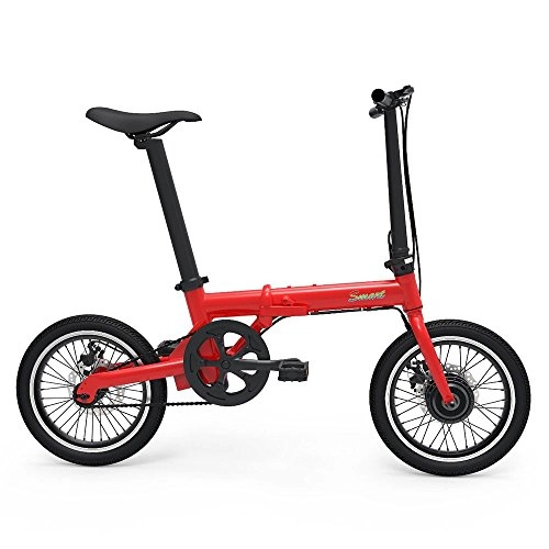 Road Bike : Folding Electric Bike In Red