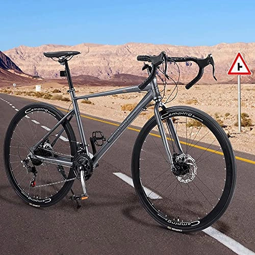 Road Bike : Generic002 21-speed variable-speed road bike, 700C wheel road bike with dual disc brakes, light aluminum alloy frame, suitable for junior racing, sports, and touring riding