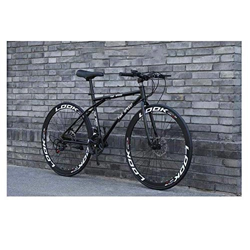 Road Bike : Giow Men's And Women's Road Bicycles, 24-Speed 26-Inch Bikes, Adult-Only, High Carbon Steel Frame, Road Bicycle Racing, Wheeled Double Disc Brake Bicycles