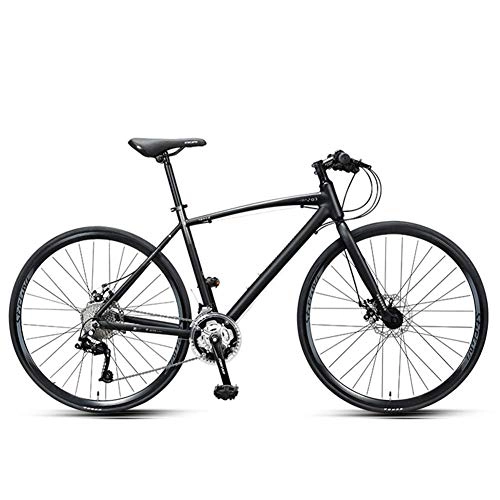 Road Bike : GONGFF 30 Speed Road Bike, Adult Commuter Bike, Lightweight Aluminium Road Bicycle, 700 * 25C Wheels, Racing Bicycle with Dual Disc Brake, Black