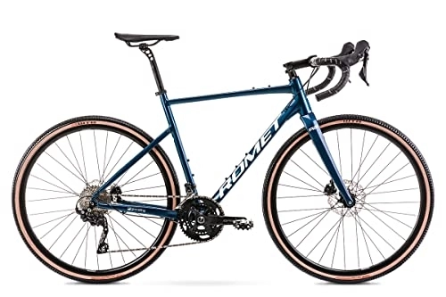 Road Bike : Gravel bike bicycle bicycle road racing gravel mtb aluminum fork carbon Shimano GRX Flat Saddle Fizik Taiga Romet Aspre 2 (Blue)