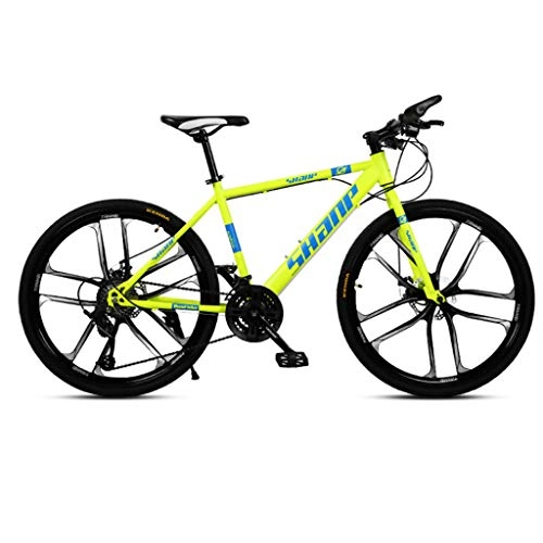 Road Bike : HAOHAOWU Road Bike, 30 Speed Gears Bicycle Dual Disc Brake Bike 700C Wheels Road Off-Road Speed Alloy Frame 26 Inches Wheels Cruiser Bikes, Yellow