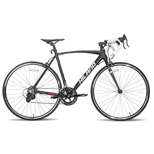 Road Bike : Hiland Road Bike, Shimano 14 Speeds, Mens Road Bike with 60CM Aluminum Frame, 700C Racing Bike for Men, Black