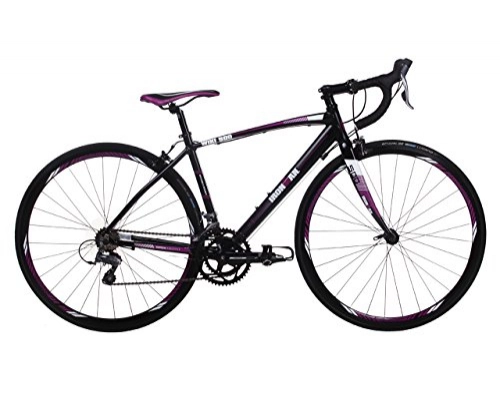 Road Bike : IRONMAN Wiki 500, Womens Road Bike, 16 Speed, 700C Wheel, Carbon Blade Fork, Black / Purple (47cm Frame)