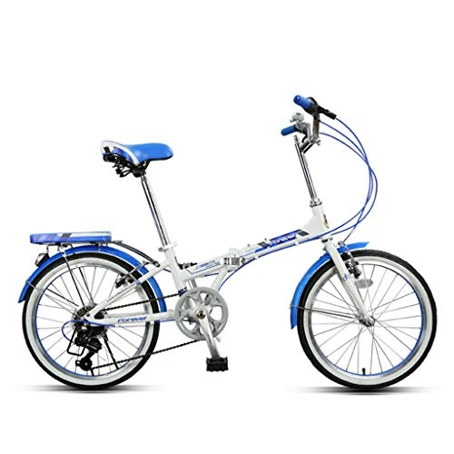 Road Bike : Kids' Bikes Variable speed bicycle folding bicycle student bicycle city bicycle boy girl bicycle small bicycle, 20 inches, the best gift (Color : Blue, Size : 150 * 30 * 122cm)
