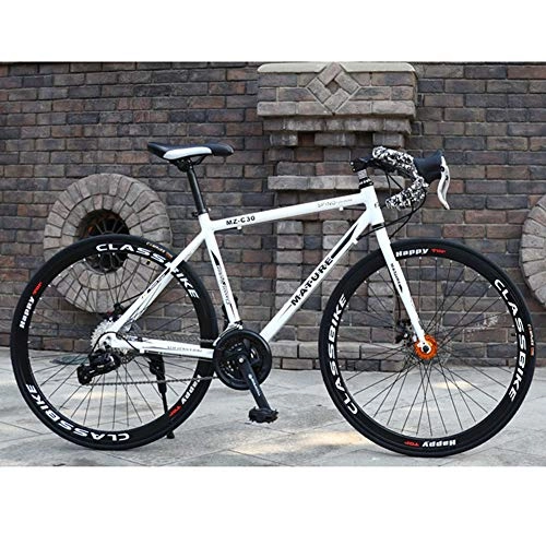 Road Bike : KOWE Adult Road Bike, Bicycle with Dual Disc Brake, Aluminum Alloy Frame Road Bicycle, City Utility Bike, A, 30 speed