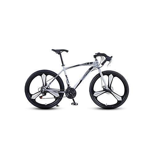 Road Bike : Liangsujian Aluminum Alloy Road Bike 26-inch 24and 27-speed Road Bicycle Dual Disc Brakes Road Bikes Ultra-light Racing Bicycile (Color : Gray, Number of speeds : 27)